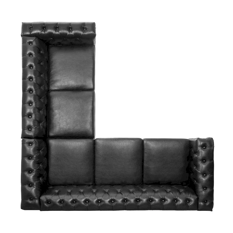 L-Shaped Sectional Sofa with PU Leather Upholstery
