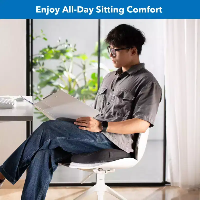 Mount-It! Office Seat Cushion, Ergonomic Chair Cushion, Memory Foam and Gel Filling, Ergonomic Cushion for Chair Car Office Desk, Back Tailbone Relief