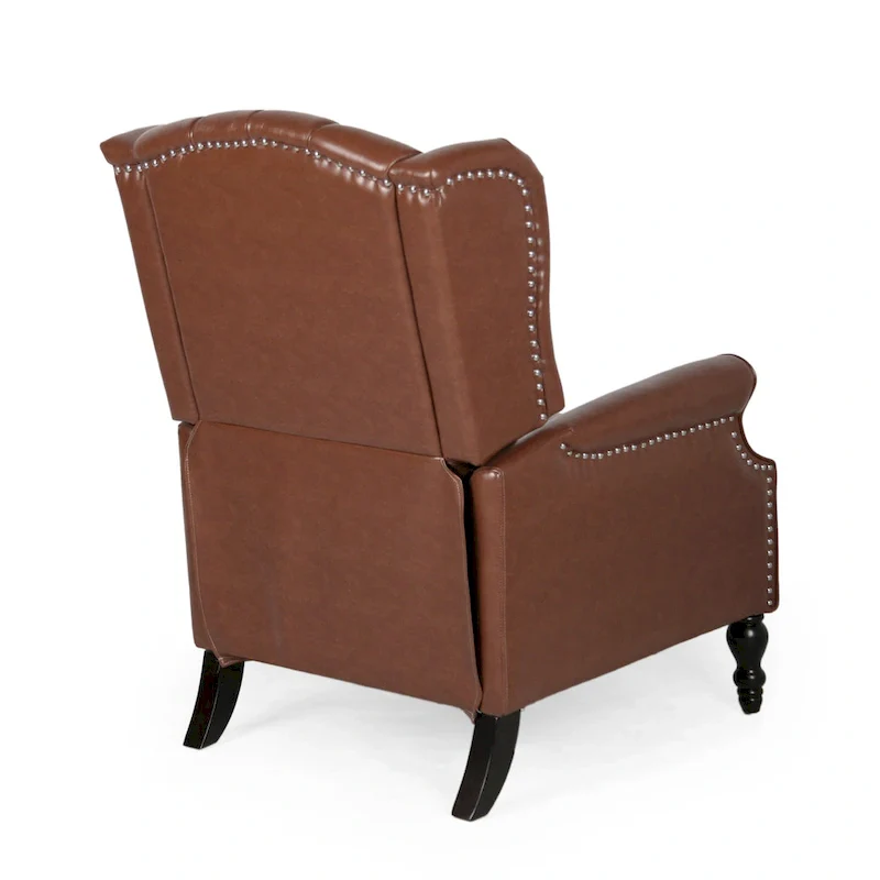Brown Bonded Leather Recliner Club Chair
