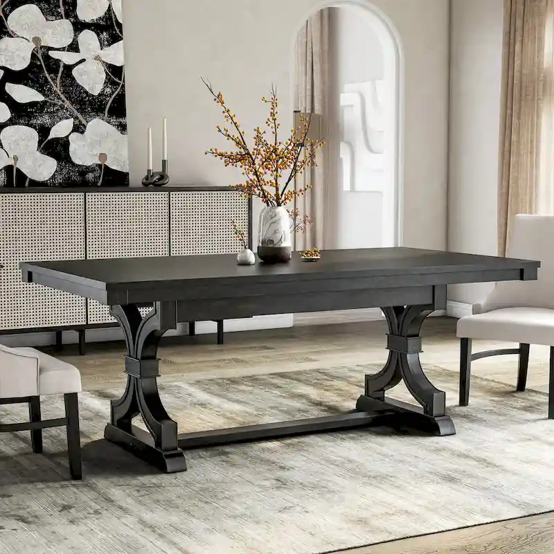 Farmhouse Black 79-inch Dining Table