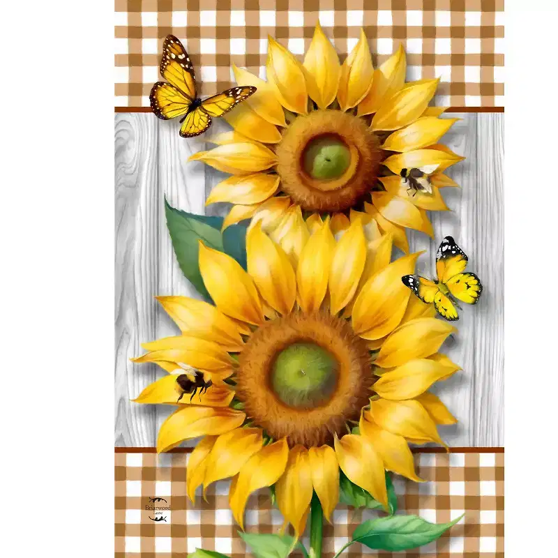 Briarwood Lane Summer House Flag 40x28 For Outdoor Sunflower Duo For Summer House Flag
