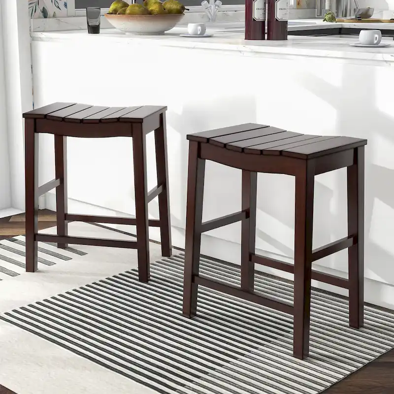 Farmhouse Wood 5-Piece Counter Height Dining Table and Stool Set
