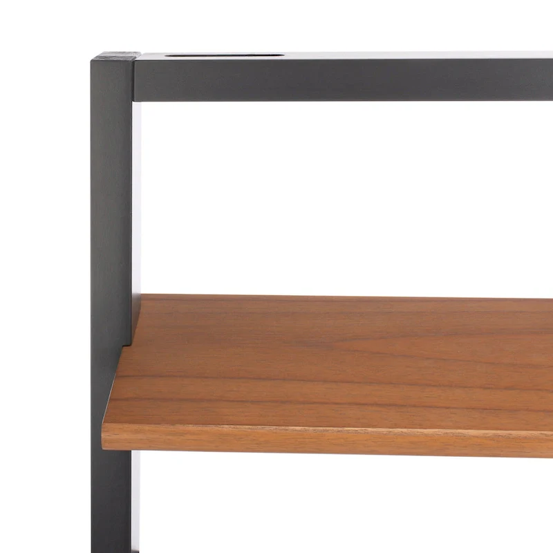 Leaning Desk with 2 Shelves - Black Ladder Style Home Office Desk 76.9