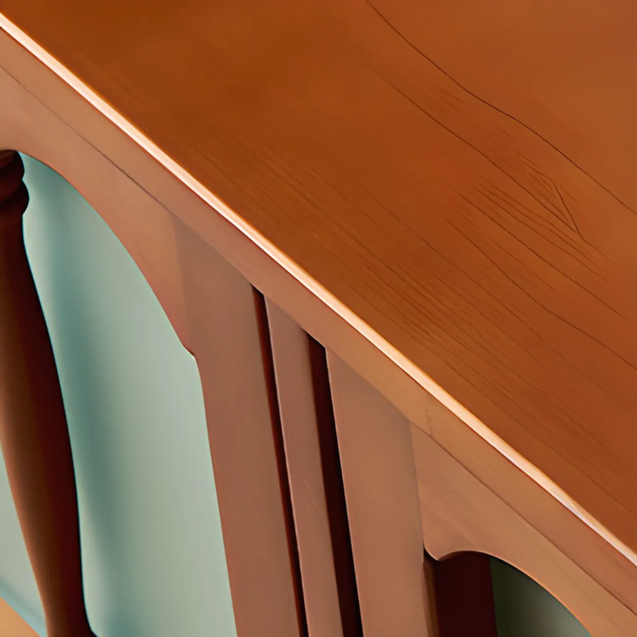 Art Deco Modern Wood TV Stand with Cable Management