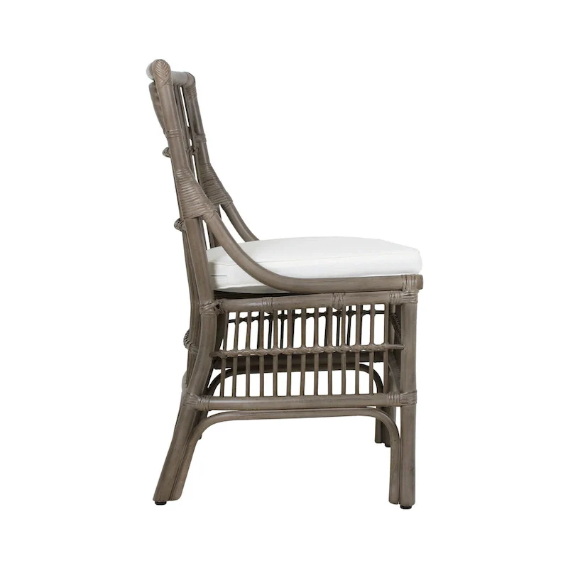 Rattan Slat Back Cushioned Dining Chairs, Set of Two by East at Main