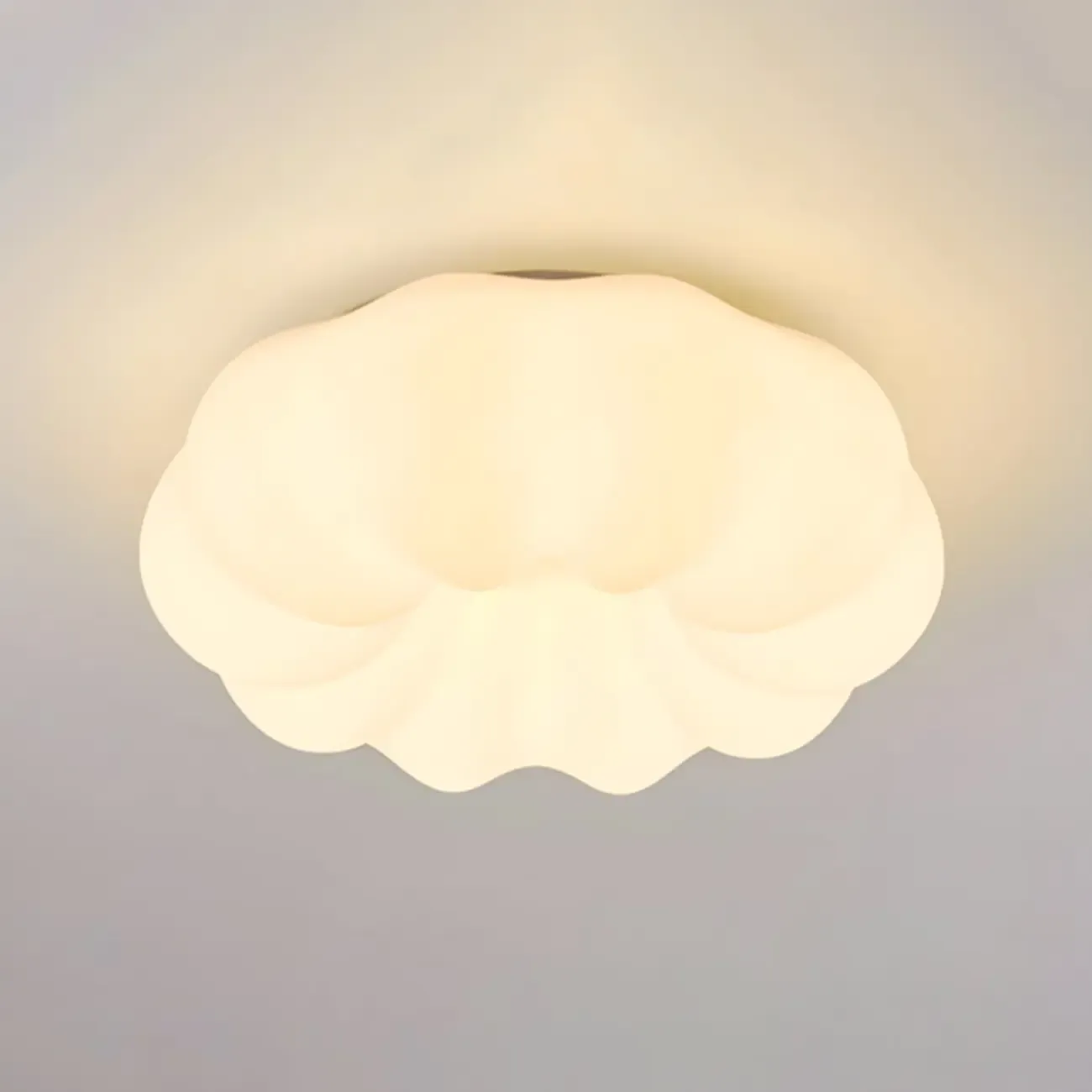 Modern White Geometric LED Dimmable Flush Mount Ceiling Light