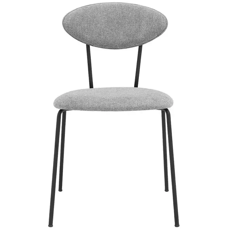 Armen Living,Neo Modern Gray Fabric and Black Metal Dining Room Chairs - Set of 2