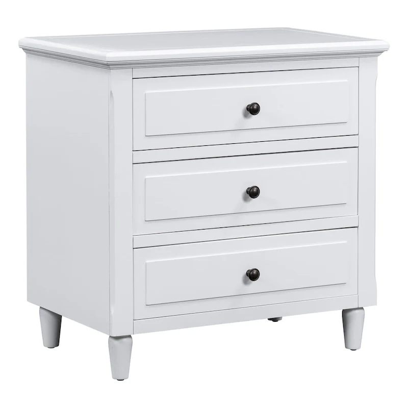3-Drawer Wooden Nightstand