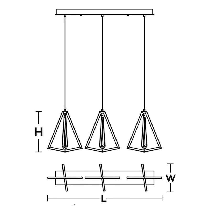 AFX GNAP15L30D1LNR3 Gianna 36  Wide LED Linear Pendant