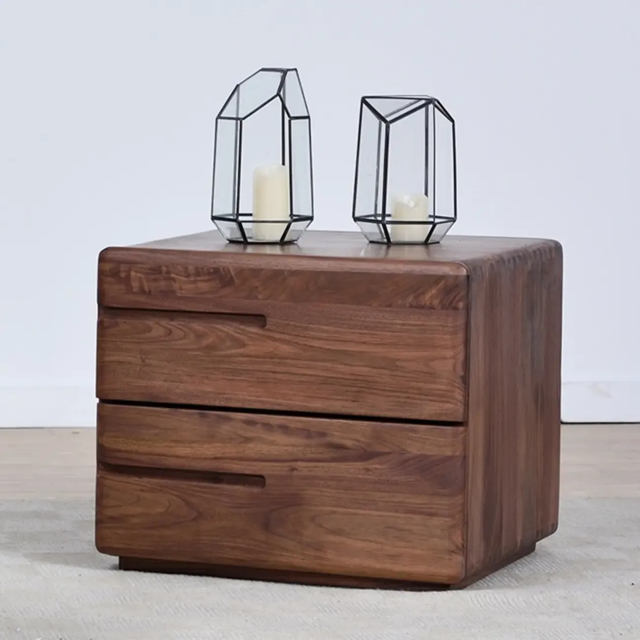 Nordic Minimalist Wood Storage Nightstand
