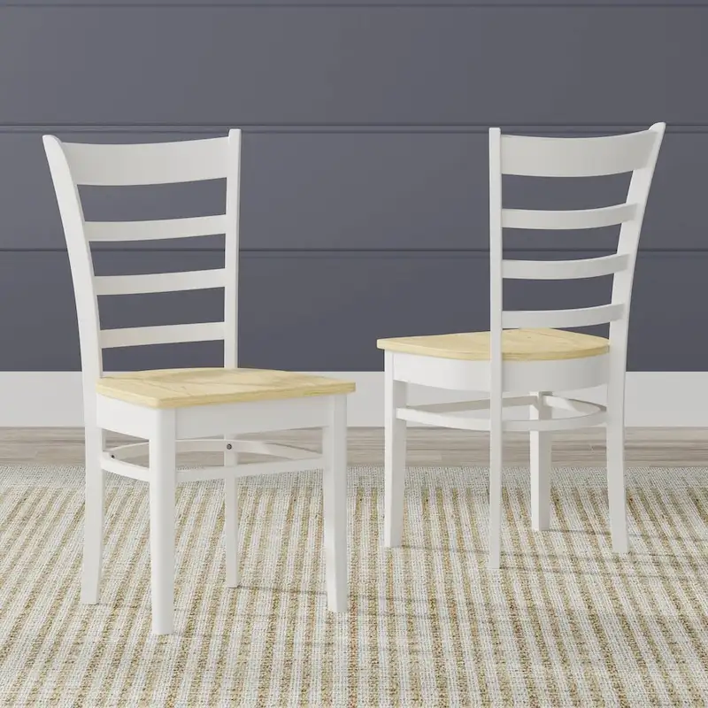5-Piece Dining Set, 42 Round Drop-Leaf Table and Slat Back Chairs