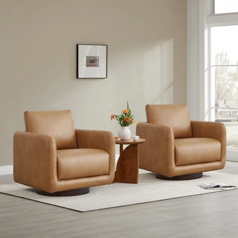 Rebecca Swivel Accent Chair Armchair with Back Cushion