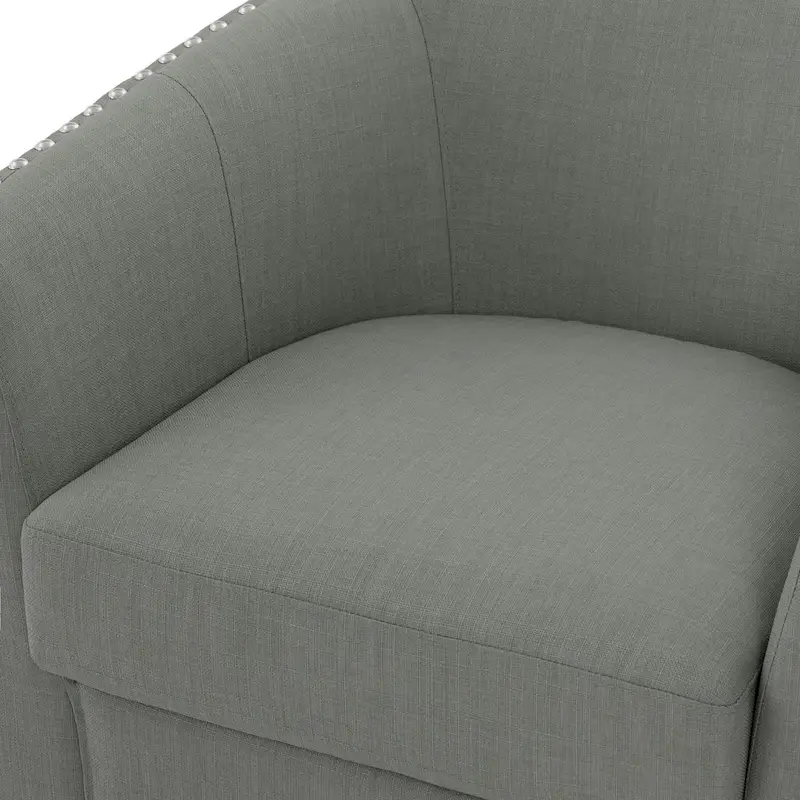 Upholstered Swivel Accent Chairs with Nailhead Trim, Set of 2