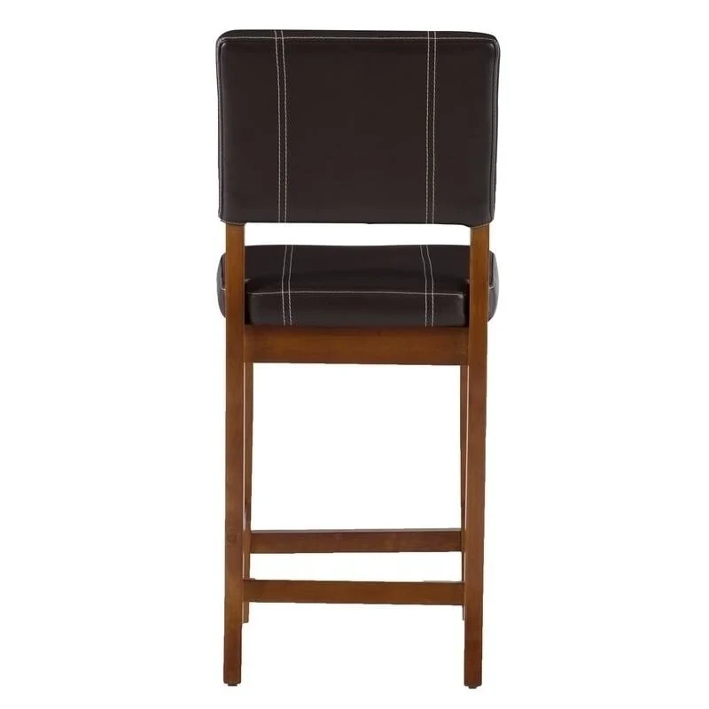 Linon Clover 24-inch Dark Brown Faux Leather Counter Stool