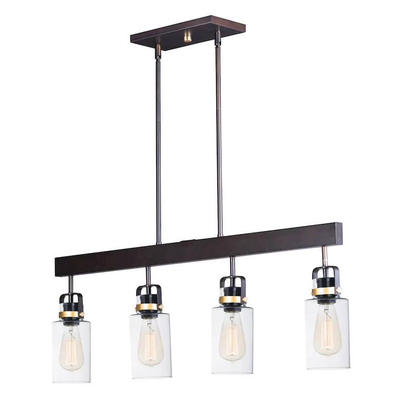 Magnolia 4-Light Linear Pendant - bronze / gold