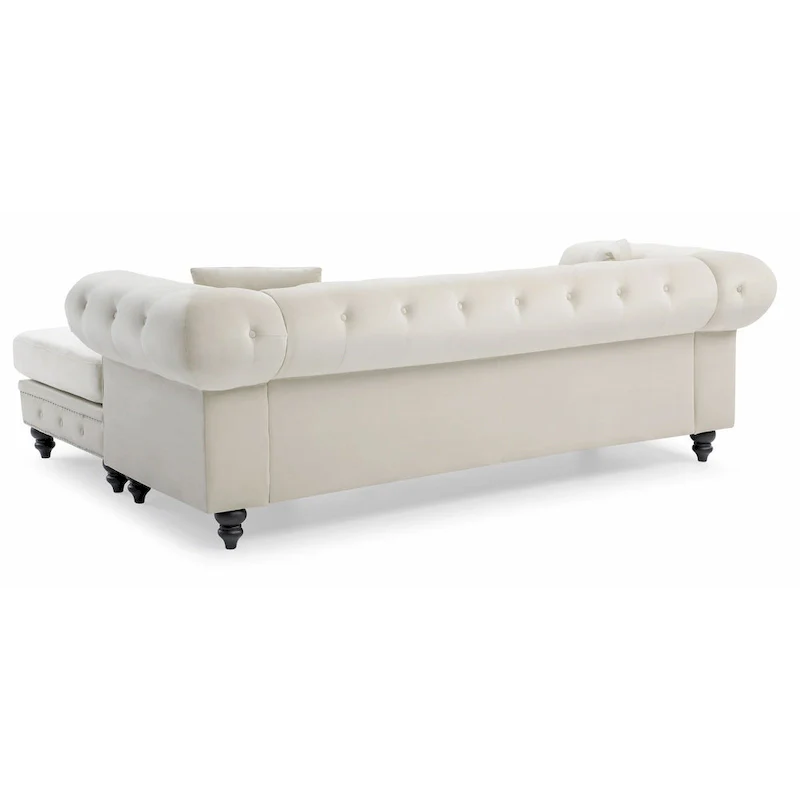 Nola Velvet Sofa with Chaise