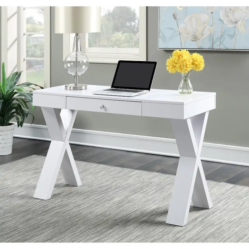 1 Drawer Desk with Crisscross Legs