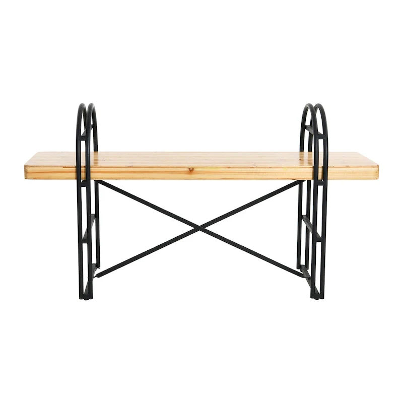 Wood and Metal Bench