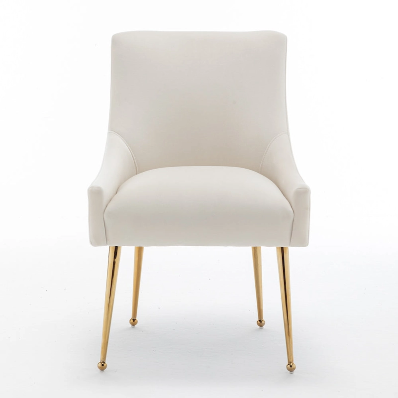 SEYNAR Velvet Upholstered Dining Chair Set of 4, Modern Glam Armless Side Chair