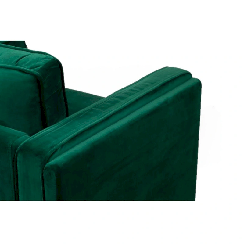 Green velvet Arm Chair With Golden Finish legs
