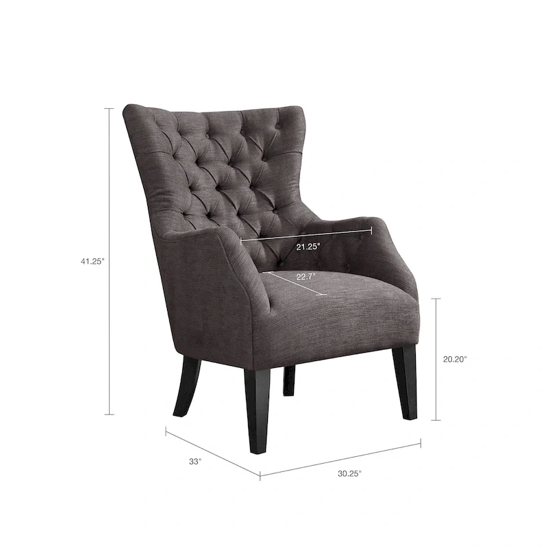 Madison Park Isa Button Tufted Wing Back Chair