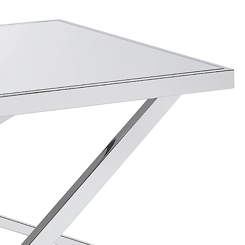 Starrla Glam Chrome Glass Top 2-Piece Coffee Table Set by Furniture of America