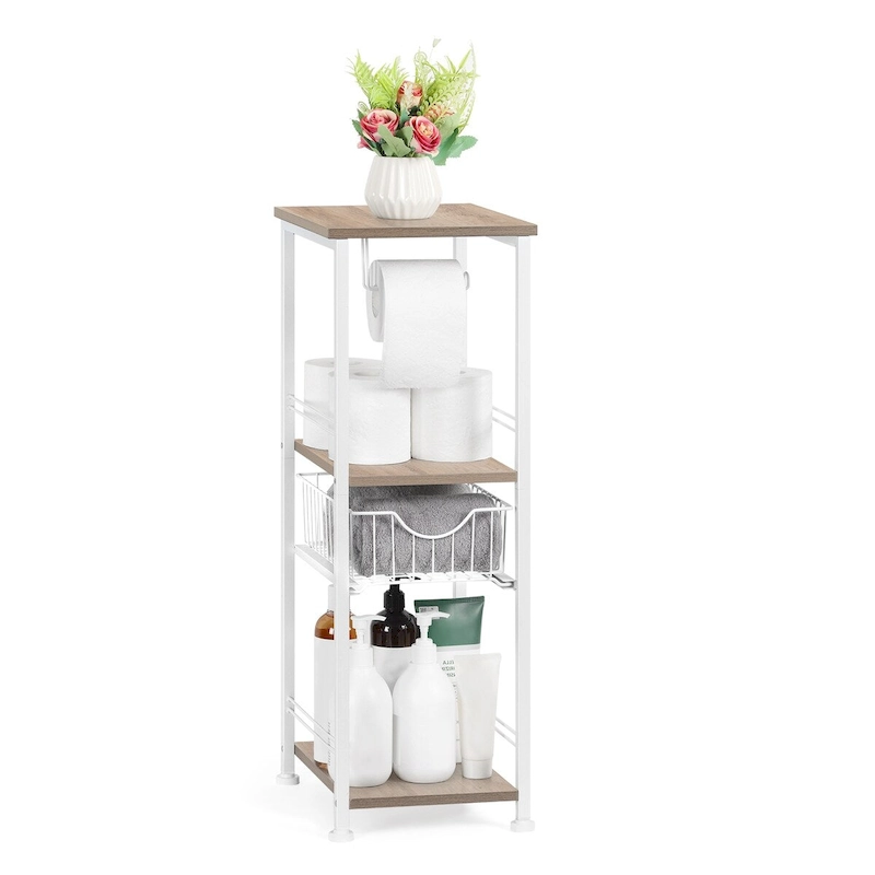 Freestanding Bathroom Shelf with Drawer