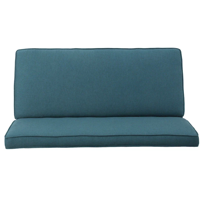 Grey/Royal Blue/Dark Teal Armless Fabric Loveseat, 2-Person