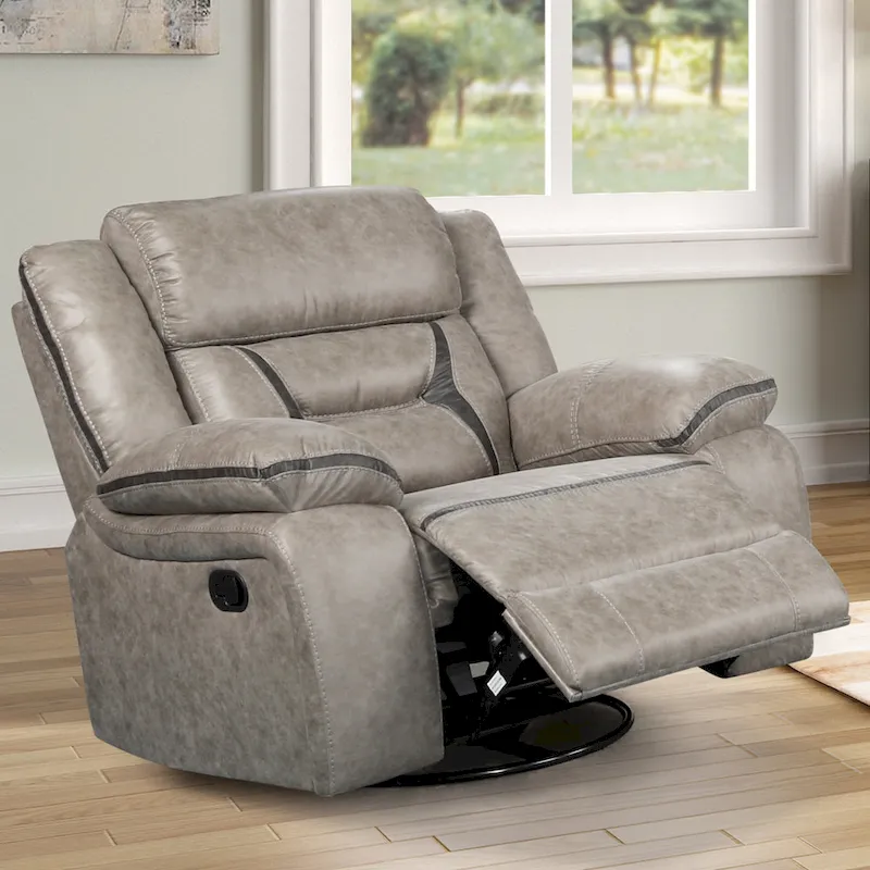 Roundhill Furniture Elkton Manual Motion Recliner, Dark Chestnut
