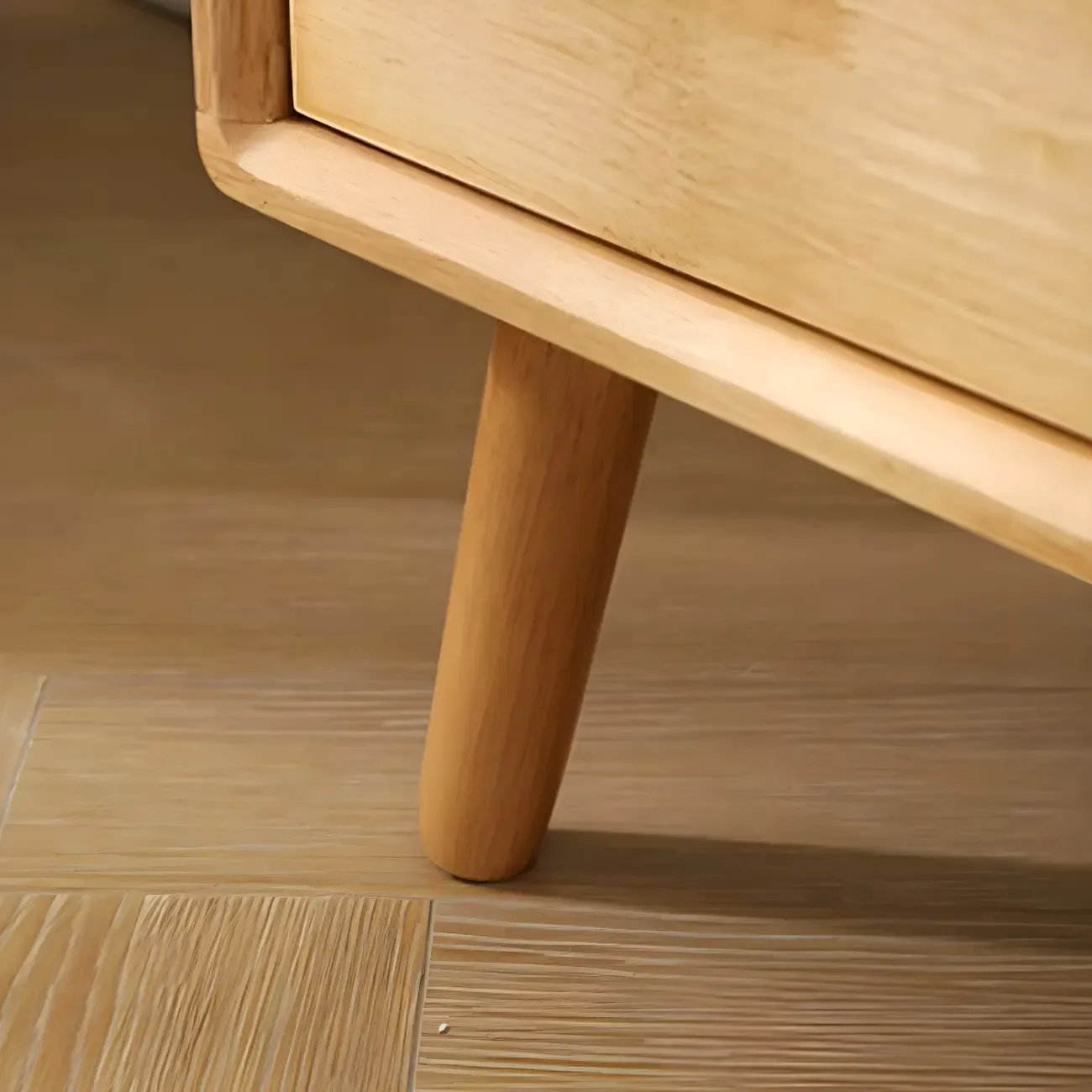 Compact Natural Wood Combo Dresser with Cabinet and Drawers