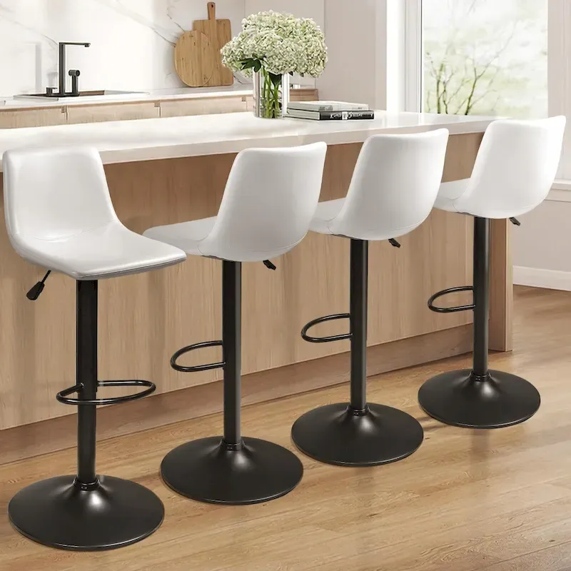 Bossin Bar Stools Set of 2 Height Adjustable,Swivel Counter Height Bar Stools with Back