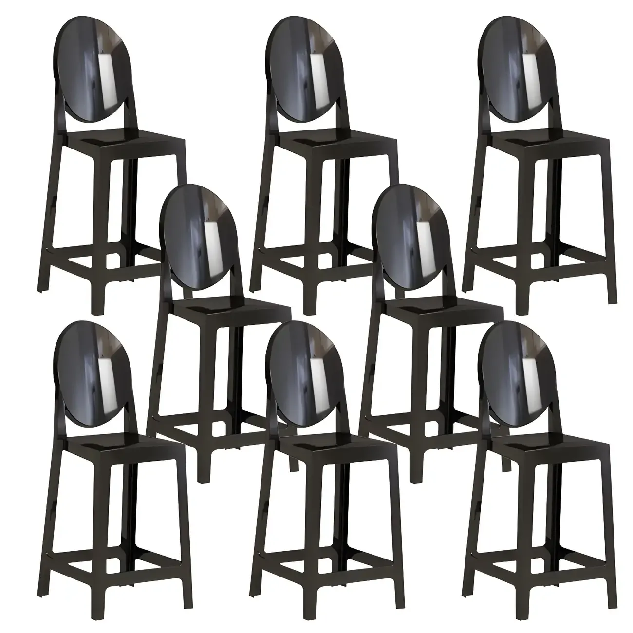Modern Acrylic Smooth Elegant Circular Backrest Bar Stool