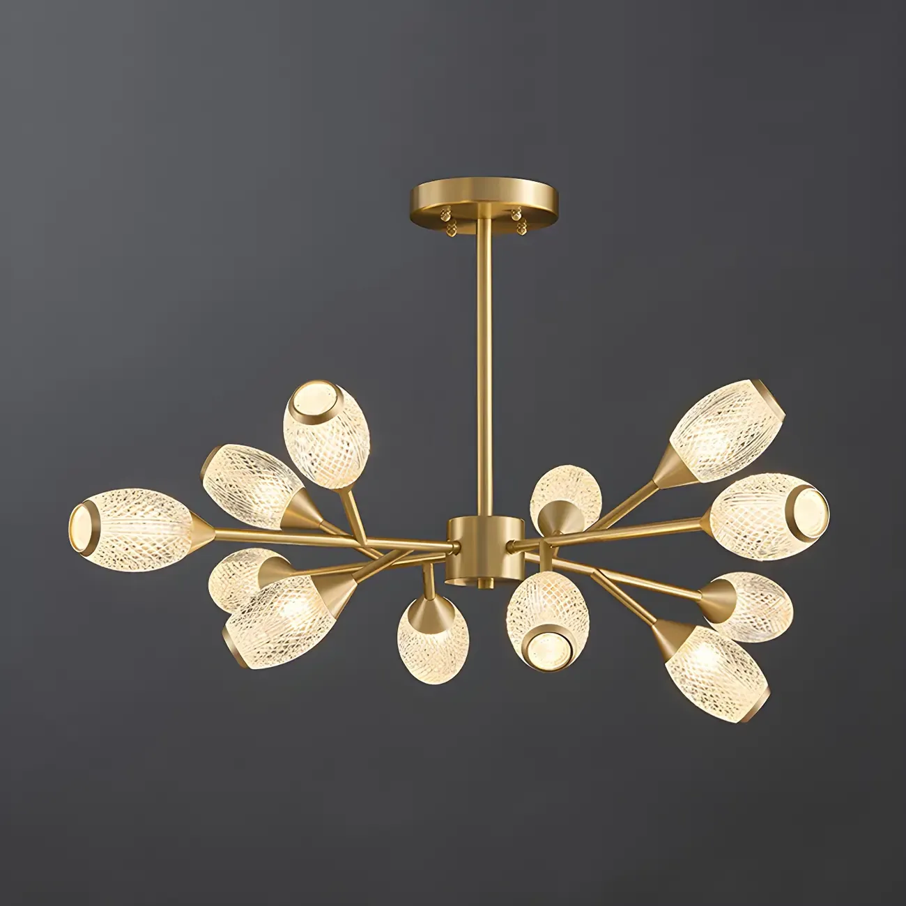 Mid-Century Modern Globe Brass Sputnik Chandelier