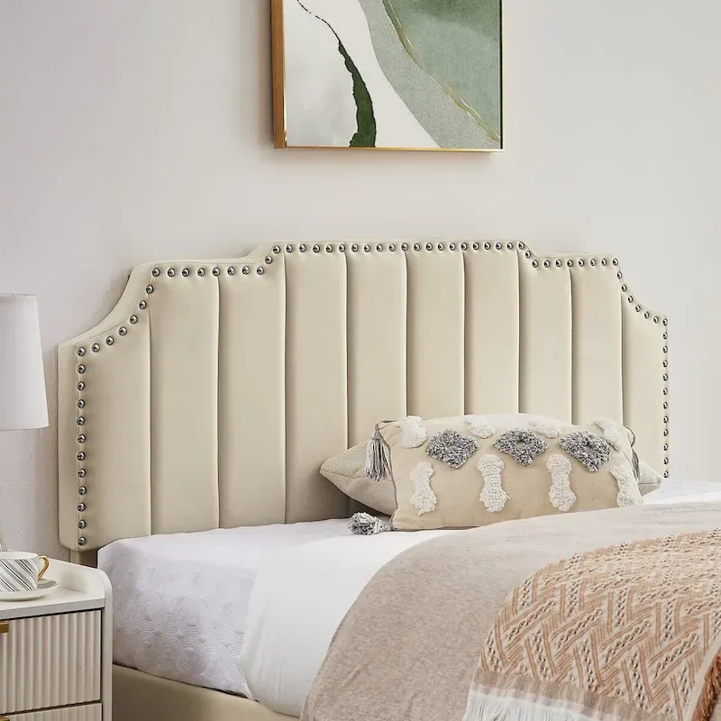 Bedroom Sets, 15 Style Options, 3-pieces Bedroom Set with Height Adjustable Upholstered Bed and Nightstands Set of 2-VECELO