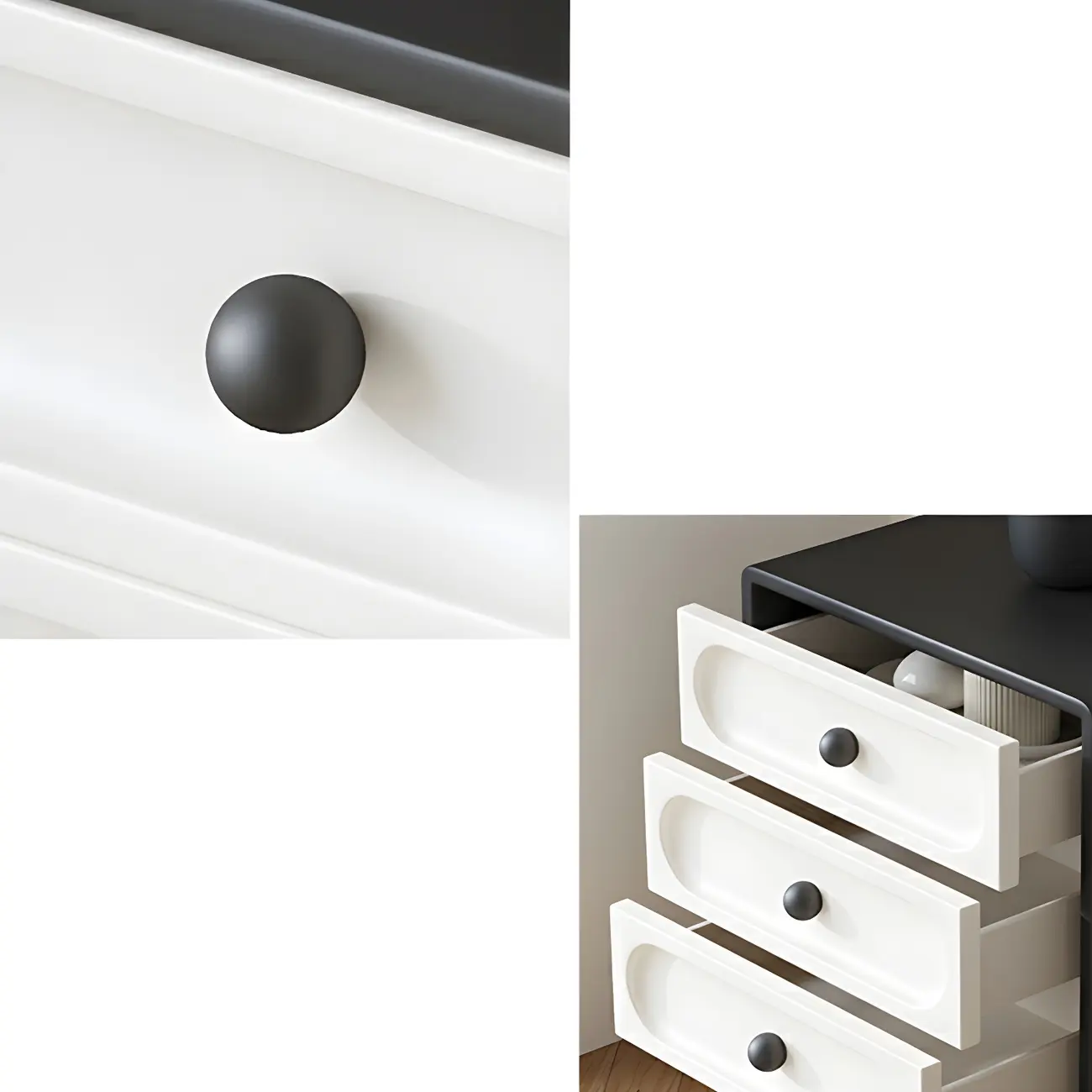 Stylish White Wooden Double Dresser with Soft-Close Drawers