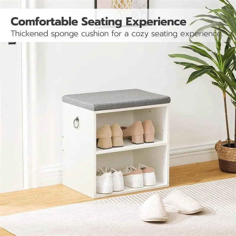 Small Shoe Bench with Cushion - 11.8 D x 15.7 W x 16.5 H