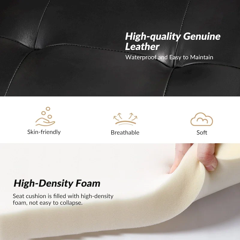 Elizabeth Mid-century Genuine Leather Arm Chair by HULALA HOME