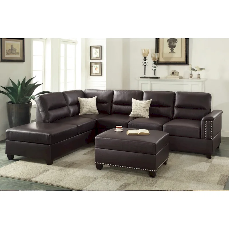 Toffy Left or Right Hand Chaise Sectional with Ottoman
