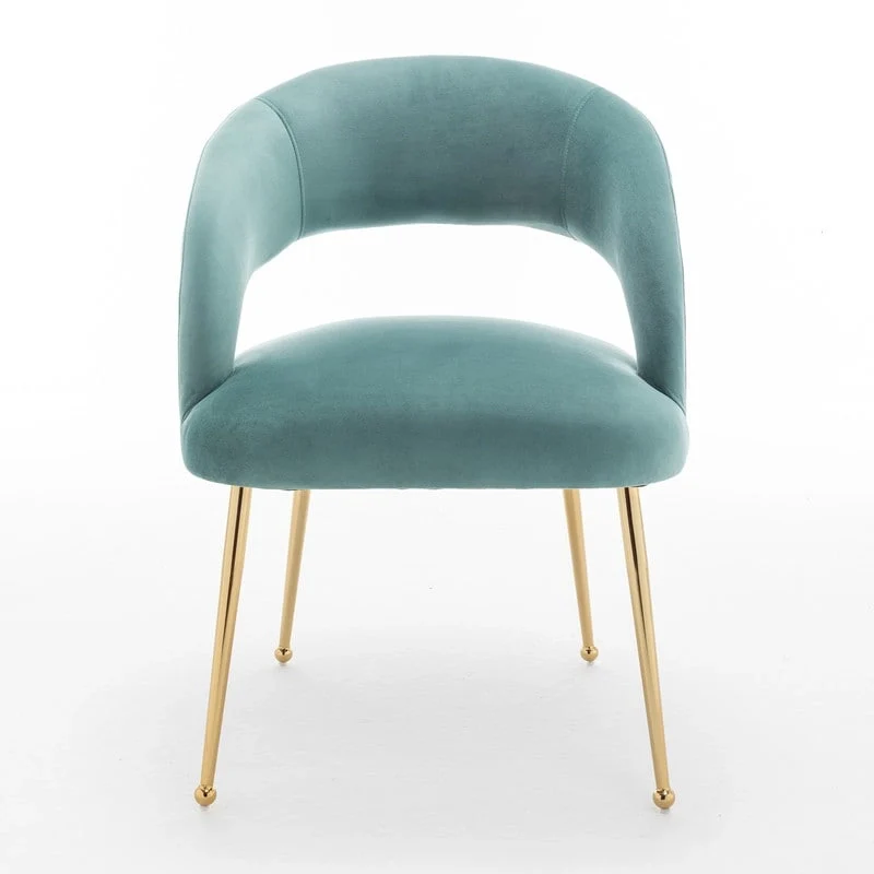 SEYNAR Mid Century Modern Velvet Upolstered Open-Back Dining Chair Set of 6