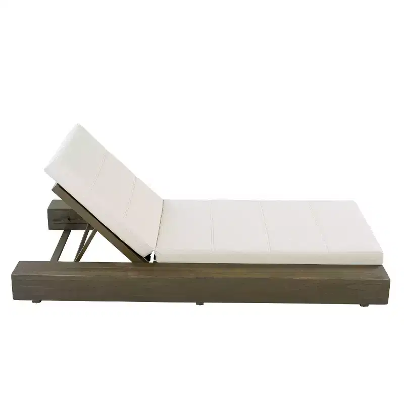 Christopher Knight Home Thomas Patio Acacia Chaise Lounges with Cushion and Adjustable Backrest