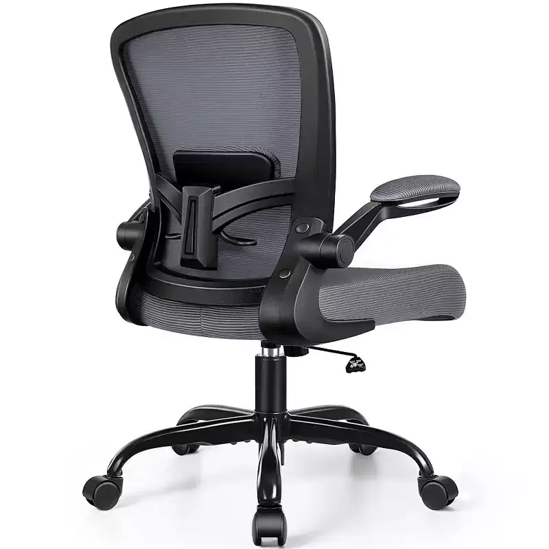 KERDOM Ergonomic Desk Chair Breathable Office Chair with Adjustable High Back Lumbar Support Flip-up Armrests,Dark Gray