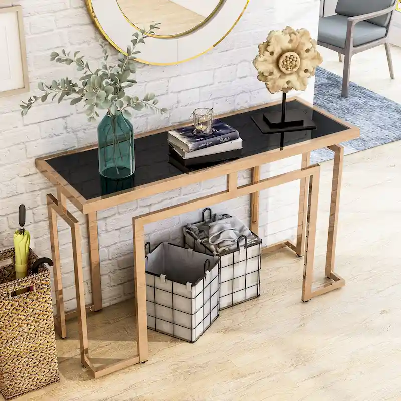 Pelmont Contemporary 52-inch Glass Top Sofa Table by Furniture of America