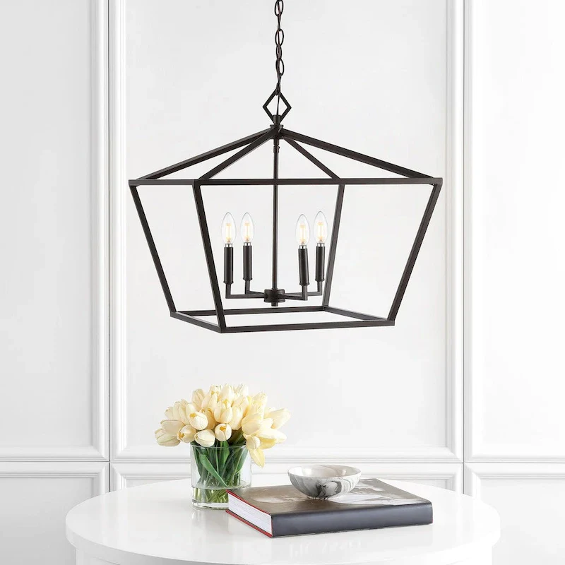 Floyd 4-Light Adjustable Iron Rustic Glam LED Pendant, by JONATHAN Y