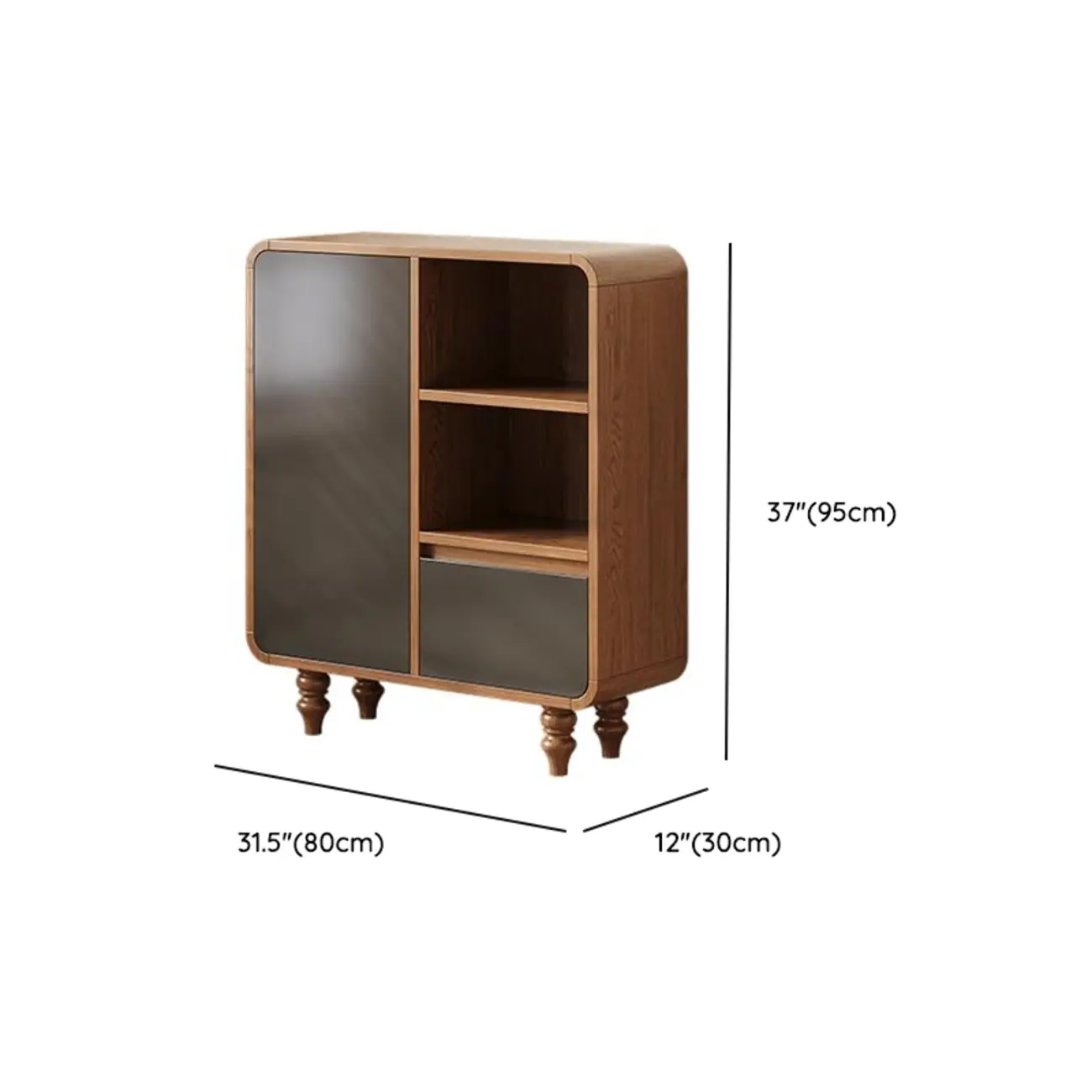 Mid-Century Modern Wooden Vertical Display Bookcase