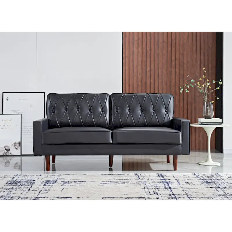 Acire 69.3 Faux Leather Cushion Back Sofa