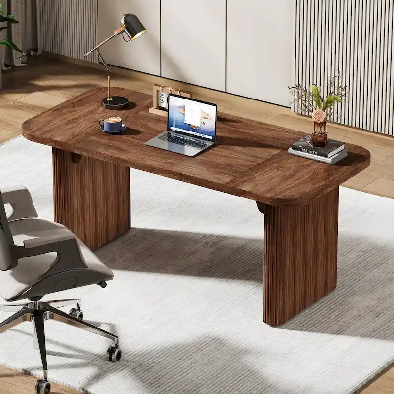 62.99 W Modern Executive Desk Simple Computer Desk with Engineered Wood Top and Legs