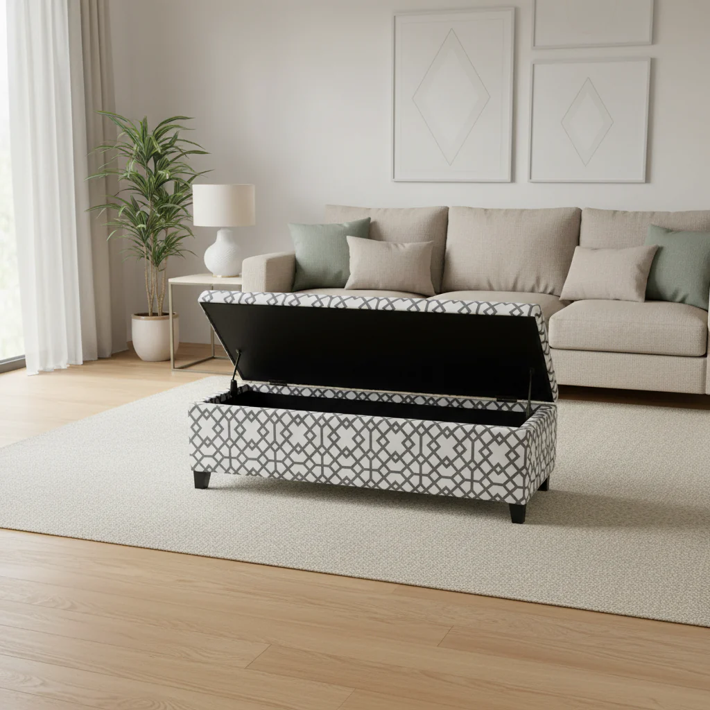 Modern Transitional Upholstered Dining Bench — Dark Brown Oak & Rubberwood, Foam Padded