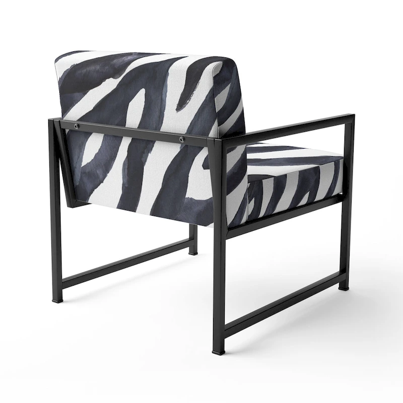 Designart Zebra Striped  Upholstered Cabin & Lodge Accent Chair and Arm Chair