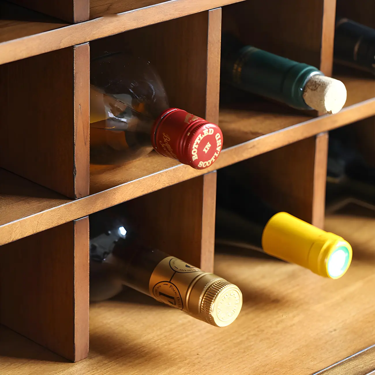 Stackable Rustic Medium Wood Wine Rack Over 25 Bottles