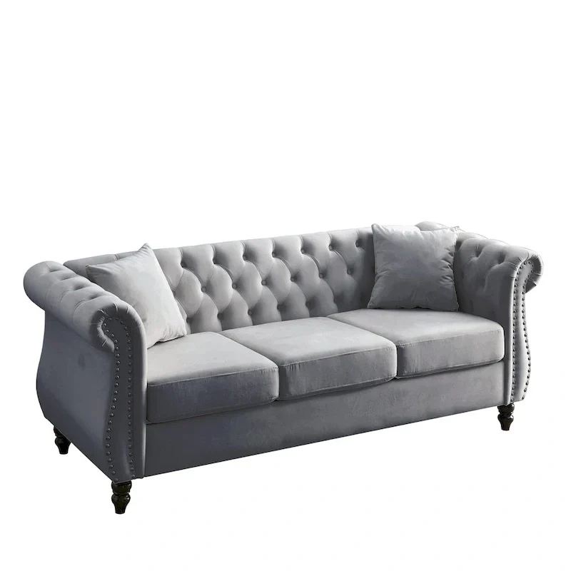 Chesterfield Sofa Grey Living Room
